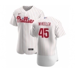 Men's Nike Philadelphia Phillies #45 Zack Wheeler White Home 2020 Authentic Player Baseball Jersey