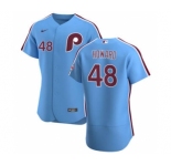 Men's Nike Philadelphia Phillies #48 Spencer Howard Light Blue Alternate 2020 Authentic Player Baseball Jersey