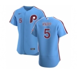 Men's Nike Philadelphia Phillies #5 Andrew Knapp Light Blue Alternate 2020 Authentic Player Baseball Jersey