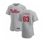 Men's Nike Philadelphia Phillies #63 Mauricio Llovera Gray Road 2020 Authentic Player Baseball Jersey