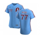 Men's Nike Philadelphia Phillies #77 Adonis Medina Light Blue Alternate 2020 Authentic Player Baseball Jersey