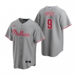 Men's Nike Philadelphia Phillies #9 Jay Bruce Gray Road Stitched Baseball Jersey