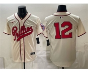 Men's Philadelphia Phillies #12 Kyle Schwarber Cream 2026 Field of Dreams Stadium Stitched Baseball Jersey