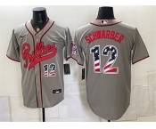 Men's Philadelphia Phillies #12 Kyle Schwarber Gray 2026 Field of Dreams USA 250 Fourth of July Stadium Stitched Baseball Jersey