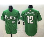Men's Philadelphia Phillies #12 Kyle Schwarber Green Limited Stitched Jersey