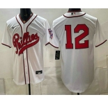 Men's Philadelphia Phillies #12 Kyle Schwarber White 2026 Field of Dreams Stadium Stitched Jersey