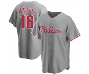 Men's Philadelphia Phillies #16 Brandon Marsh Gray Cool Base Stitched Jersey