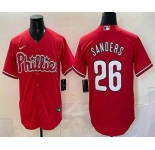 Men's Philadelphia Phillies #26 Ben Sanders Red Cool Base Stitched Jersey