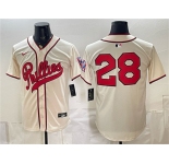 Men's Philadelphia Phillies #28 Alec Bohm Cream 2026 Field of Dreams Stadium Stitched Baseball Jersey