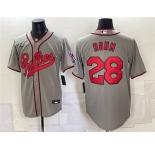 Men's Philadelphia Phillies #28 Alec Bohm Gray 2026 Field of Dreams Stadium Stitched Baseball Jersey