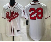 Men's Philadelphia Phillies #28 Alec Bohm White 2026 Field of Dreams Stadium Stitched Jersey
