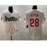 Men's Philadelphia Phillies #28 Alec Bohm White Phanatic Cool Base Stitched Jersey