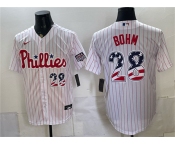 Men's Philadelphia Phillies #28 Alec Bohm White USA 250 Fourth of July Home Stitched Baseball Jersey