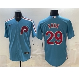 Men's Philadelphia Phillies #29 John Kruk Blue Cool Base Stitched Jersey
