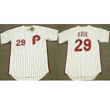 Men's Philadelphia Phillies #29 John Kruk White Stitched Jersey
