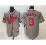 Men's Philadelphia Phillies #3 Bryce Harper Gray 2026 Field of Dreams Stadium Stitched Baseball Jersey