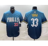 Men's Philadelphia Phillies #33 Edmundo Sosa Blue 2024 City Connect Limited Stitched Jerseys