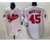 Men's Philadelphia Phillies #45 Zack Wheeler White 2026 Field of Dreams Stadium Stitched Baseball Jersey