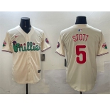 Men's Philadelphia Phillies #5 Bryson Stott Cream Phanatic Limited Stitched Jersey