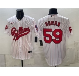 Men's Philadelphia Phillies #59 Jhoan Duran White 2026 Field of Dreams Stadium Stitched Baseball Jersey