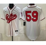 Men's Philadelphia Phillies #59 Jhoan Duran White 2026 Field of Dreams Stadium Stitched Jersey