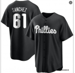 Mens Philadelphia Phillies #61 Cristopher Sanchez Nike Black Fashion Limited Jersey