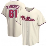 Mens Philadelphia Phillies #61 Cristopher Sanchez Nike Cream Alternate Limited Jersey