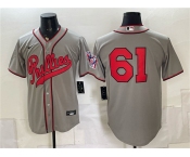 Men's Philadelphia Phillies #61 Cristopher Sánchez Gray 2026 Field of Dreams Stadium Stitched Baseball Jersey