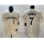Men's Philadelphia Phillies #7 Trea Turner Cream Gothic Vapor Limited Stitched Jersey