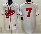 Men's Philadelphia Phillies #7 Trea Turner White 2026 Field of Dreams Stadium Stitched Jersey