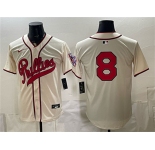 Men's Philadelphia Phillies #8 Nick Castellanos Cream 2026 Field of Dreams Stadium Stitched Baseball Jersey