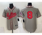 Men's Philadelphia Phillies #8 Nick Castellanos Gray 2026 Field of Dreams Stadium Stitched Baseball Jersey