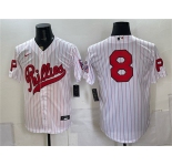 Men's Philadelphia Phillies #8 Nick Castellanos White 2026 Field of Dreams Stadium Stitched Baseball Jersey