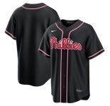 Men's Philadelphia Phillies Blank Fashion Black Out Stitched Baseball Jersey