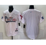 Men's Philadelphia Phillies Blank White 2026 All-Star & USA 250 Fourth of July Home Stitched Baseball Jersey