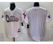 Men's Philadelphia Phillies Blank White 2026 All-Star & USA 250 Fourth of July Home Stitched Baseball Jersey