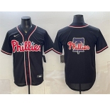 Men's Philadelphia Phillies Team Big Logo 2026 Fashion Replica Black Out Stitched Baseball Jersey