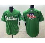 Men's Philadelphia Phillies Team Big Logo Green Limited Stitched Jersey