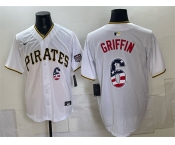 Men's Pittsburgh Pirates #6 Konnor Griffin White USA 250 Fourth of July Stitched Baseball Jersey