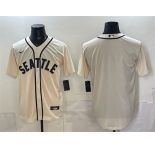 Men's Seattle Mariners Blank Cream Alternate Stitched Baseball Jersey