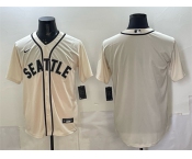 Men's Seattle Mariners Blank Cream Alternate Stitched Baseball Jersey