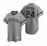 Men's Nike Pittsburgh Pirates #24 Chris Archer Gray Cooperstown Collection Road Stitched Baseball Jersey