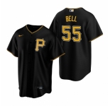 Men's Nike Pittsburgh Pirates #55 Josh Bell Black Alternate Stitched Baseball Jersey
