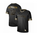 Men's Pittsburgh Pirates #12 Corey Dickerson Authentic Black Gold Fashion Baseball Jersey
