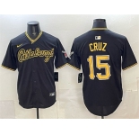 Men's Pittsburgh Pirates #15 Oneil Cruz Black Limited Stitched Baseball Jersey