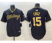 Men's Pittsburgh Pirates #15 Oneil Cruz Black Limited Stitched Baseball Jersey