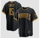 Men's Pittsburgh Pirates #15 Oswin Appollis Black 2026 City Connect Stadium Stitched Stitched Baseball Jersey