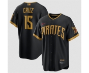 Men's Pittsburgh Pirates #15 Oswin Appollis Black 2026 City Connect Stadium Stitched Stitched Baseball Jersey