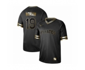 Men's Pittsburgh Pirates #19 Colin Moran Authentic Black Gold Fashion Baseball Jersey