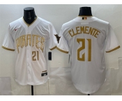 Men's Pittsburgh Pirates #21 Roberto Clemente White 2026 City Connect Stadium Stitched Baseball Jersey